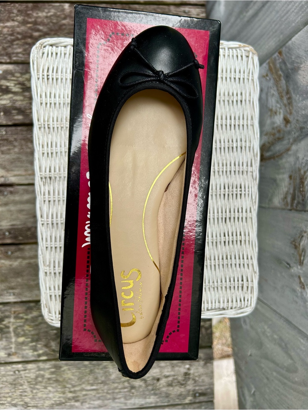 Circus by Sam Edelman Black Bow Leather Ballet Flat (Women’s 8.5) - Picture 3 of 4